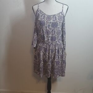 American Eagle Outfitters White Gray Blue Top